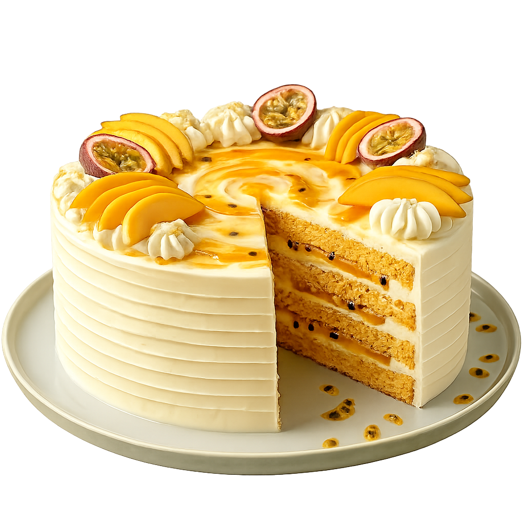 Torta mango e frutto della passione